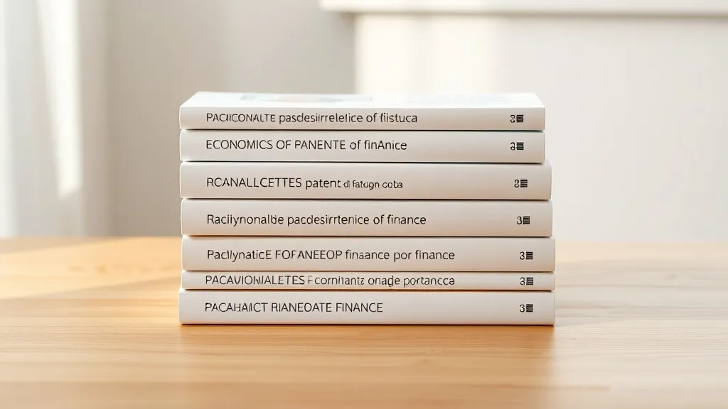 A minimalist stack of hardcover books about economics and fi